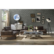 Silchester - Sofa - Distress Chocolate Top Grain Leather & Oak - R&R Furniture Gallery (Fountain Valley, CA)