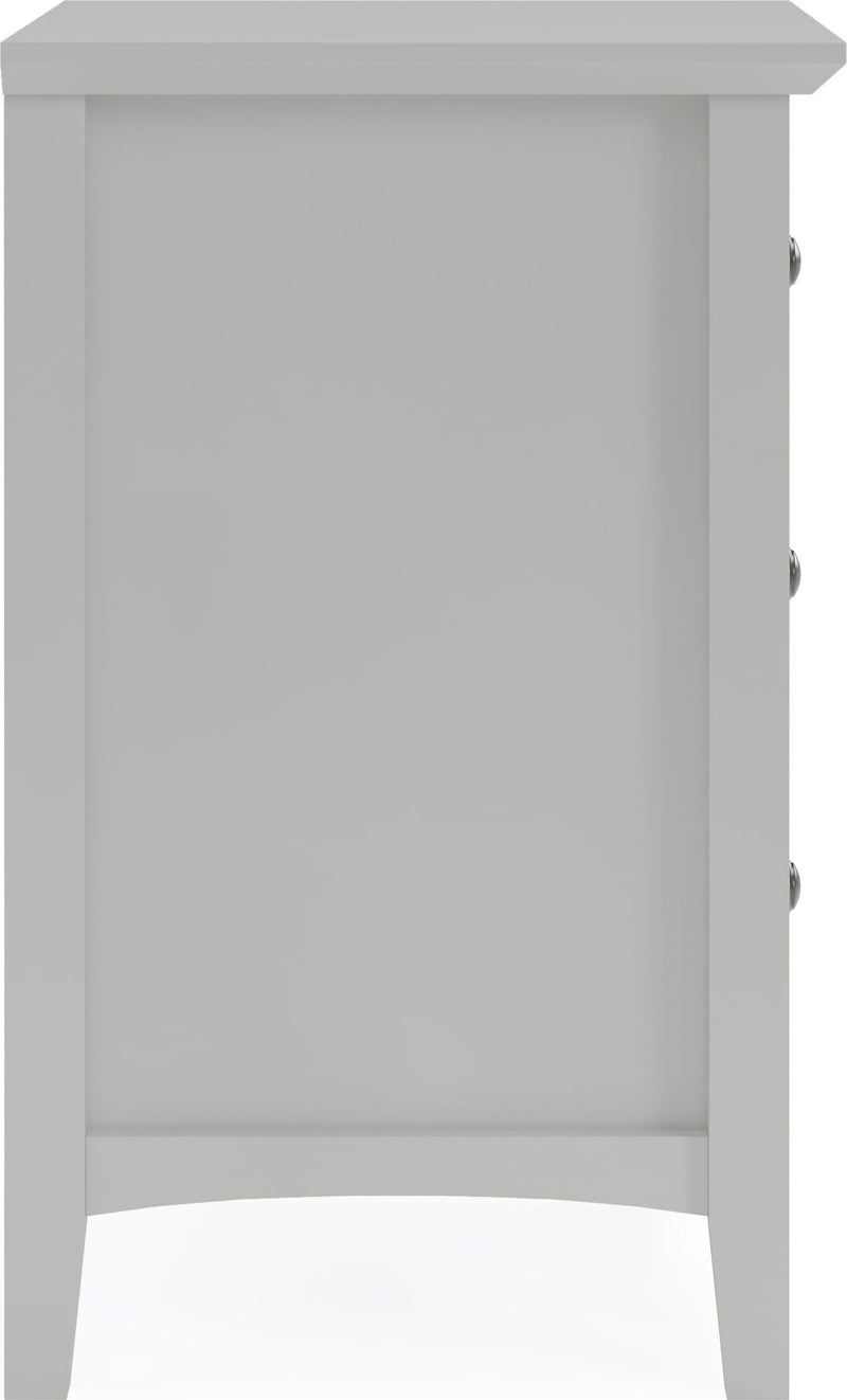 Grace Three Drawer Nightstand in Elephant Grey