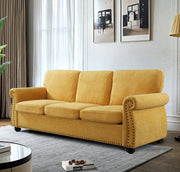 Soft Sofa, Upholstered 3 Seater Couch With High Density Foam, Loose Back Cushions And Turned Legs - R&R Furniture Gallery (Fountain Valley, CA)