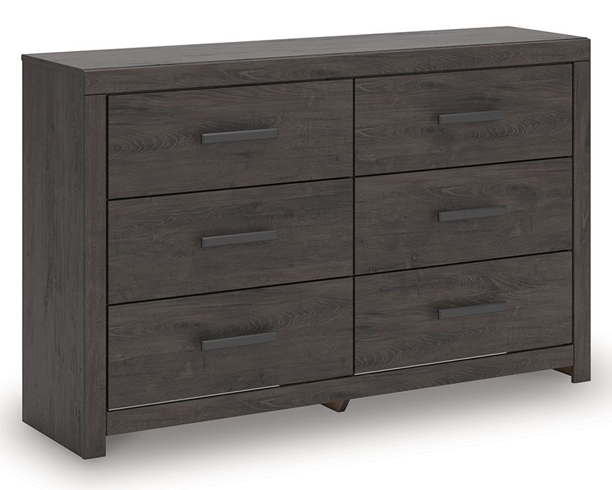 Prendonea - Six Drawer Dresser - Charcoal - R&R Furniture Gallery (Fountain Valley, CA)