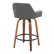 Set of two Lumi Source Daniella contemporary fixed height counter stools with swivel, round footrest and modern design.
