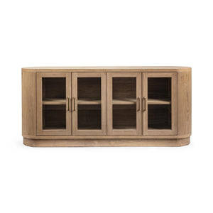 Classic Home Vander 4-door buffet with wooden finish and modern design, featuring ample storage and sleek hardware.