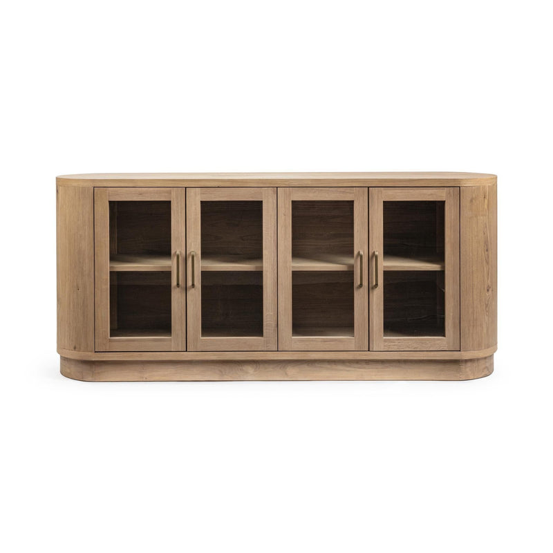 Classic Home Vander 4-door buffet with wooden finish and modern design, featuring ample storage and sleek hardware.