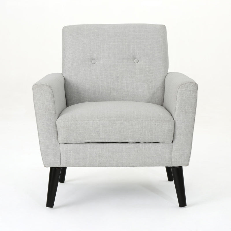 Radiantize - Upholstered Fabric Club Chair With Square-Off Back And Button Tufted - R&R Furniture Gallery (Fountain Valley, CA)
