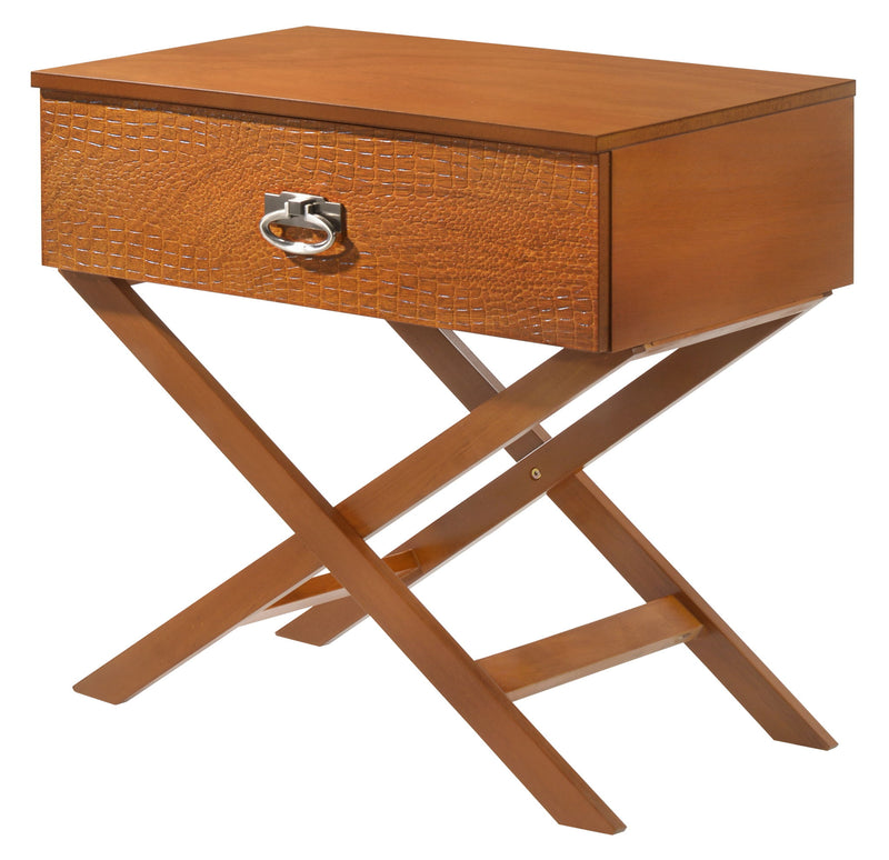 Durable Glory Furniture accent nightstand with a sleek wooden finish and single drawer for bedroom storage.