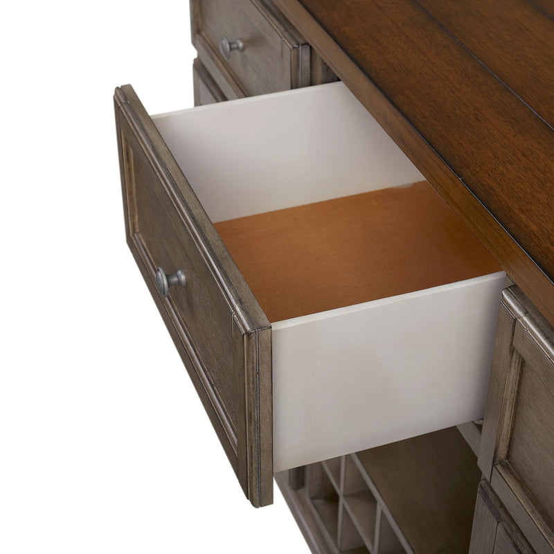Rustic 2 Tone Sever With Powerpack - Gray - R&R Furniture Gallery (Fountain Valley, CA)