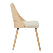 Lumi Source Trevi mid-century modern dining side chair with wooden legs and upholstered seat, stylish and comfortable for dining rooms