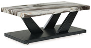 Cendill - Occasional Table Set (Set of 3) - Dark Brown / White / Black - R&R Furniture Gallery (Fountain Valley, CA)