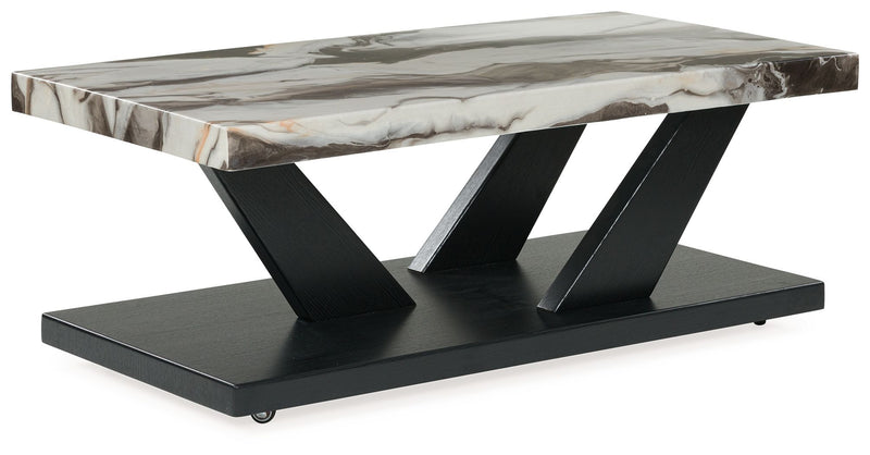 Cendill - Occasional Table Set (Set of 3) - Dark Brown / White / Black - R&R Furniture Gallery (Fountain Valley, CA)