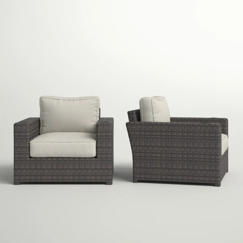 Outdoor Armchairs With Cushions (Set of 2) - Espresso / Gray - R&R Furniture Gallery (Fountain Valley, CA)