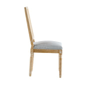 French Country Dining Chair With Rectangular Cane Backrest And Smooth Upholstered Seating - R&R Furniture Gallery (Fountain Valley, CA)