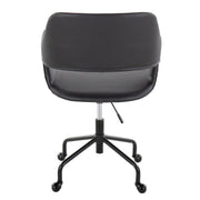 Lumi Source Margarite contemporary adjustable office chair with cushioned seat and backrest, black finish, on a swivel base.