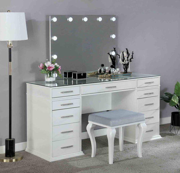 Valentina - Vanity w/ Stool, White