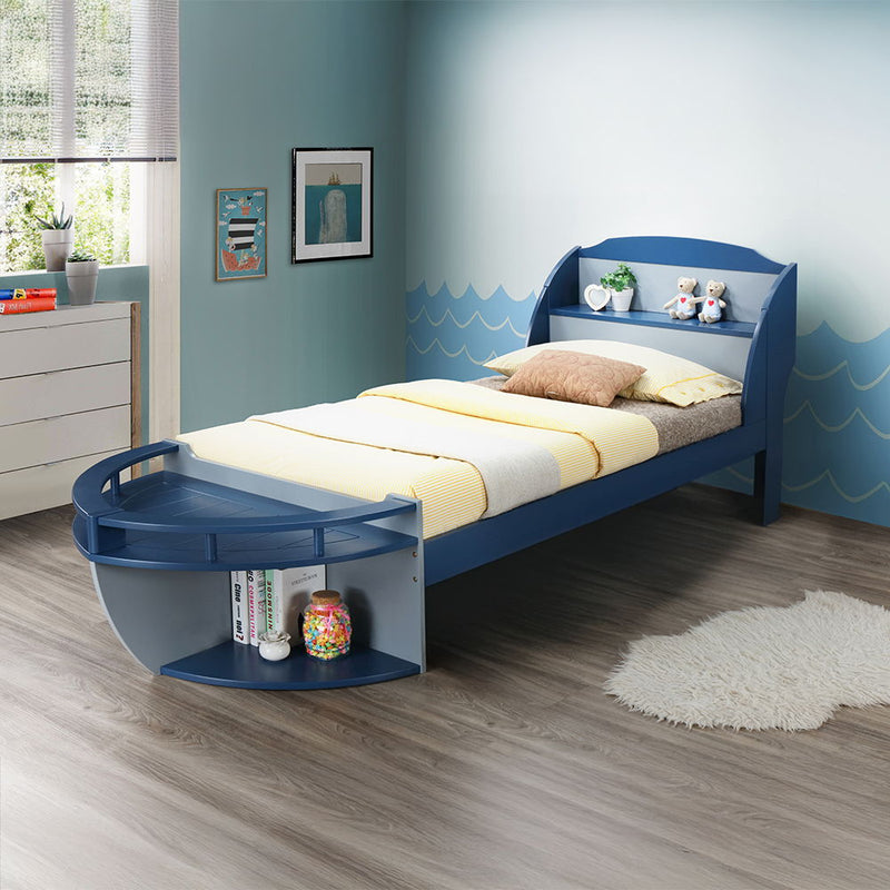 Neptune II - Twin Bed - Gray / Navy - R&R Furniture Gallery (Fountain Valley, CA)