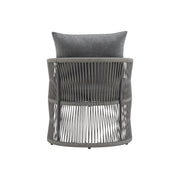 Modern Curved Aluminum Lounge Chair With Stylish Rope Weave Design And Cushioned Comfort For Outdoor - R&R Furniture Gallery (Fountain Valley, CA)