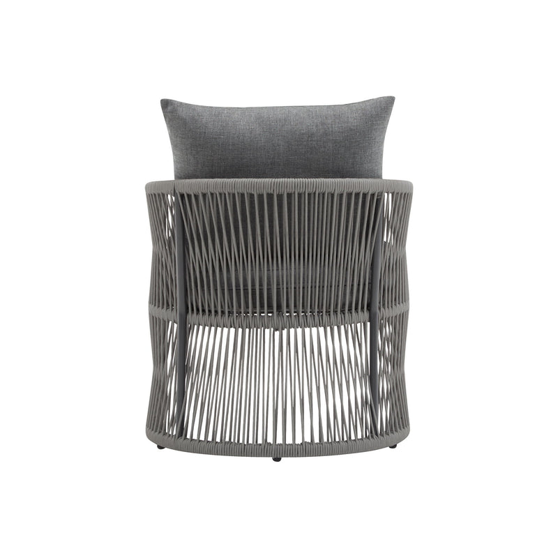 Modern Curved Aluminum Lounge Chair With Stylish Rope Weave Design And Cushioned Comfort For Outdoor - R&R Furniture Gallery (Fountain Valley, CA)