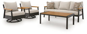 Carmel Highlands - Sofa, Chairs, Table Set (Set of 4) - Dark Brown - R&R Furniture Gallery (Fountain Valley, CA)