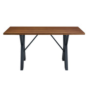 Industrial Style Indoor Dining Table With Metal Legs - Walnut / Black - R&R Furniture Gallery (Fountain Valley, CA)