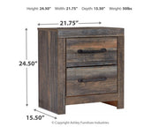 Drystan - Two Drawer Night Stand - Brown / Beige - R&R Furniture Gallery (Fountain Valley, CA)