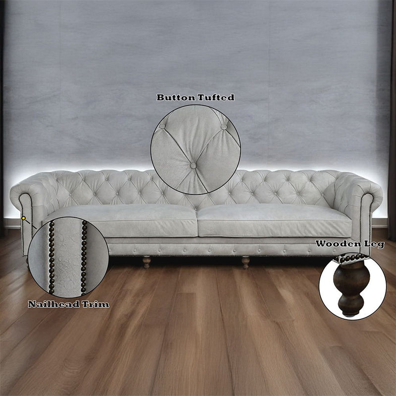 Ofer - Sofa - Vintage White Top Grain Leather - R&R Furniture Gallery (Fountain Valley, CA)