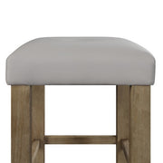 Charnell - Counter Height Stool (Set of 2) - Gray Synthetic Leather & Oak - R&R Furniture Gallery (Fountain Valley, CA)