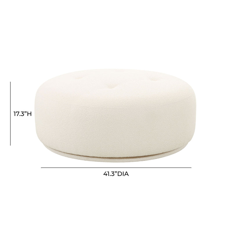 Fickle - Swivel Ottoman - Cream - R&R Furniture Gallery (Fountain Valley, CA)