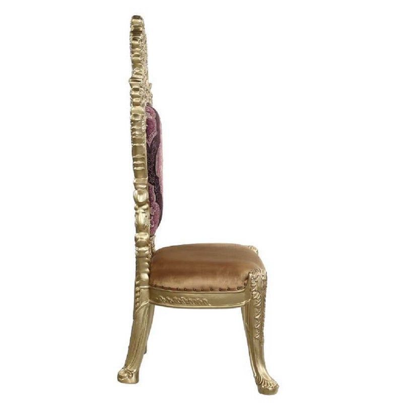 Bernadette - Side Chair (Set of 2) - Pattern Fabric & Gold - R&R Furniture Gallery (Fountain Valley, CA)