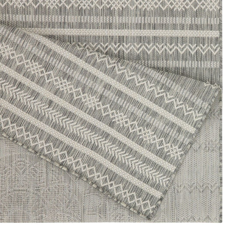 Sunshine - 5'3" X 7'3" Indoor, Outdoor Area Rug - Silver - Polypropylene - R&R Furniture Gallery (Fountain Valley, CA)