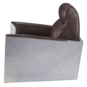 Brancaster - Accent Chair - Espresso Top Grain Leather & Aluminum - R&R Furniture Gallery (Fountain Valley, CA)