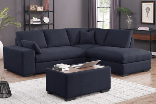 Joshua - 100" Sectional Sofa with Right Facing Chaise and Console Ottoman - R&R Furniture Gallery (Fountain Valley, CA)