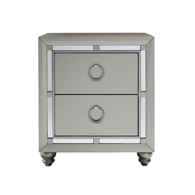 Chloe - Nightstand - Gemstone Silver - R&R Furniture Gallery (Fountain Valley, CA)