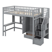 Loft Bed With Bookshelf, Drawers, Desk, And Wardrobe - R&R Furniture Gallery (Fountain Valley, CA)