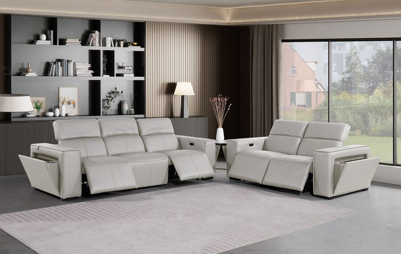1224 - 5-Piece Modular Power Reclining Sofa And Loveseat Set In With 4 Power Recliners & Power Headrests