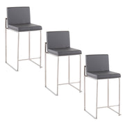 Lumi Source Fuji high back counter stool with contemporary design, featuring a sleek wooden seat and sturdy metal legs.