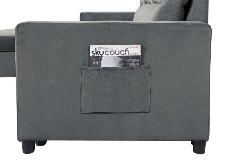 Ivy - Reversible Sleeper Sectional Sofa With Storage Chaise And Side Pocket - R&R Furniture Gallery (Fountain Valley, CA)