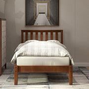 DreamHaus platform bed with headboard, footboard, and slat support, showcasing a modern wooden design for a stylish bedroom.