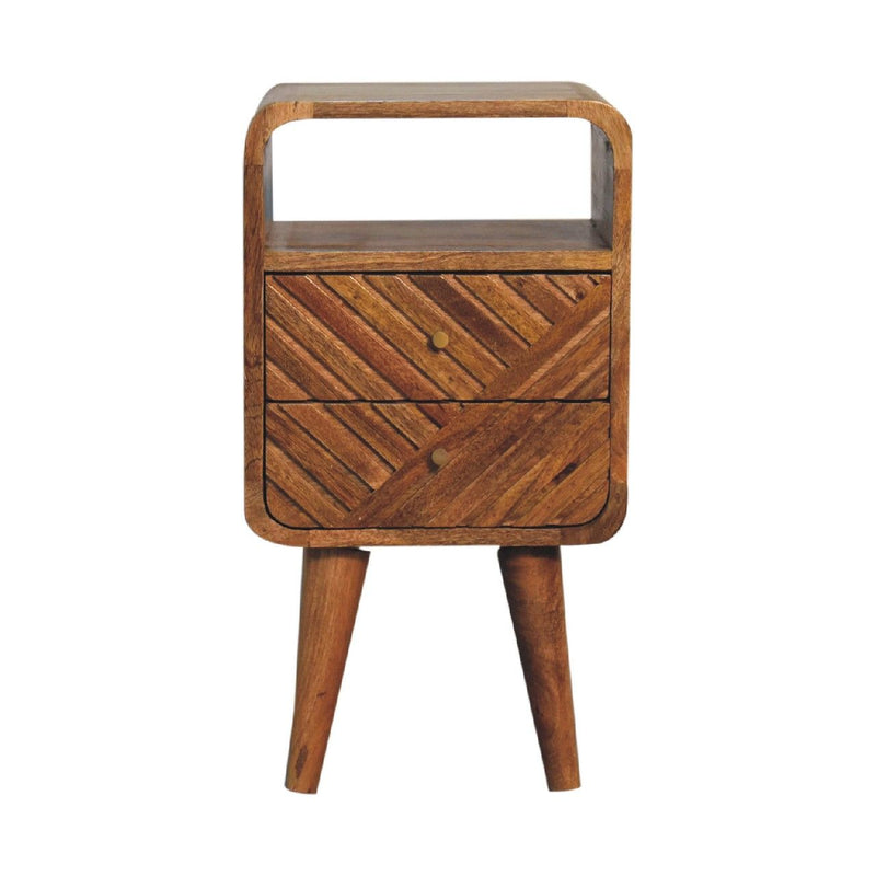 Lille - Mini Curved Nightstand - Oak - R&R Furniture Gallery (Fountain Valley, CA)