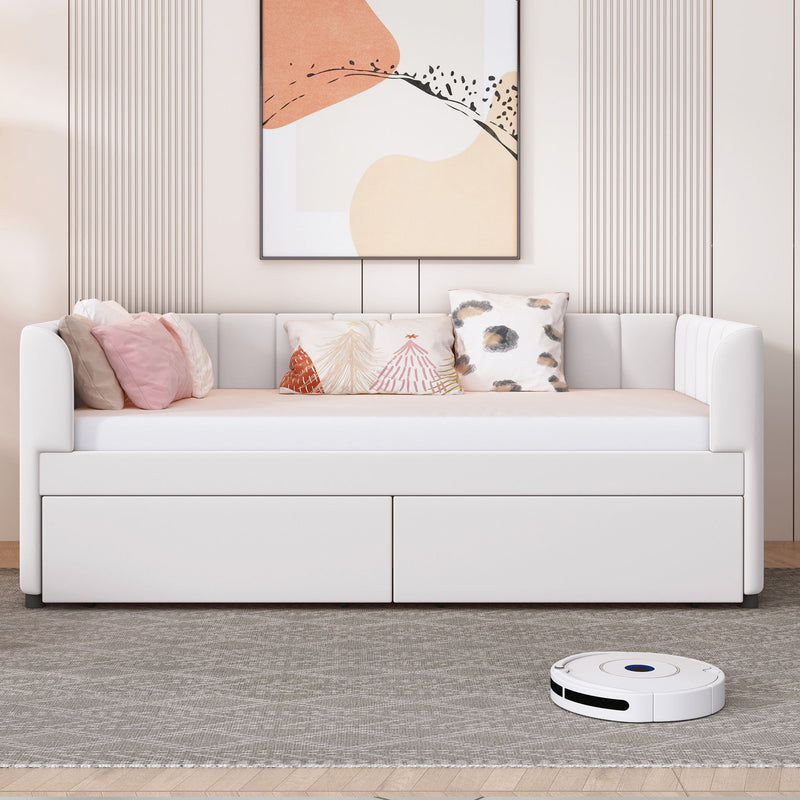 Upholstered Daybed With Ergonomic Design Backrest - R&R Furniture Gallery (Fountain Valley, CA)