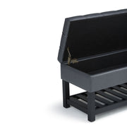 Saxon - Upholstered Transitional Storage Ottoman Bench - R&R Furniture Gallery (Fountain Valley, CA)