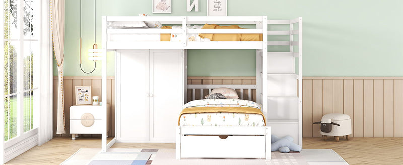 Bunk Bed With Wardrobe, Drawers - R&R Furniture Gallery (Fountain Valley, CA)