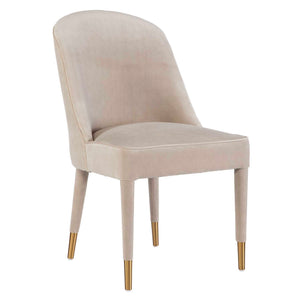 Set of two Uttermost Brie armless chairs with sleek modern design, featuring plush upholstery and wooden legs.