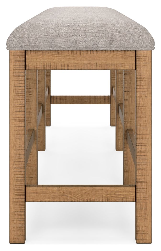 Havonplane - XL Counter Height Upholstered Dining Bench - Brown - R&R Furniture Gallery (Fountain Valley, CA)