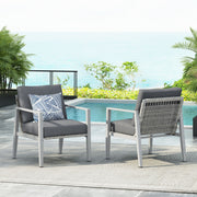 Modern Noble House lounge arm chair with rope accents and plush cushions, perfect for contemporary living spaces.