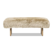 Leda - Sheepskin Fur Rectangular Accent Bench - Natural Blonde - R&R Furniture Gallery (Fountain Valley, CA)