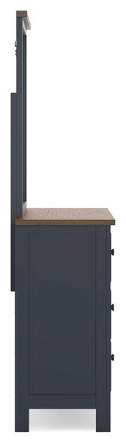 Landocken - Dresser and Mirror - Brown / Blue - R&R Furniture Gallery (Fountain Valley, CA)