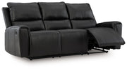 Glossmore - Reclining Sofa - Black - R&R Furniture Gallery (Fountain Valley, CA)