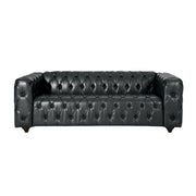 Comfy 3 Seat Sofa & Wooden Legs, For Living Room And Study - Black - R&R Furniture Gallery (Fountain Valley, CA)