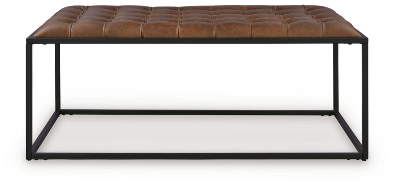 Junsor - Cocktail Ottoman - Brown / Black - R&R Furniture Gallery (Fountain Valley, CA)