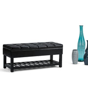 Saxon - Upholstered Transitional Storage Ottoman Bench - R&R Furniture Gallery (Fountain Valley, CA)