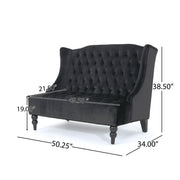 Noble House Nurturing upholstered loveseat with wing back design and diamond tufting, stationary furniture for cozy living rooms